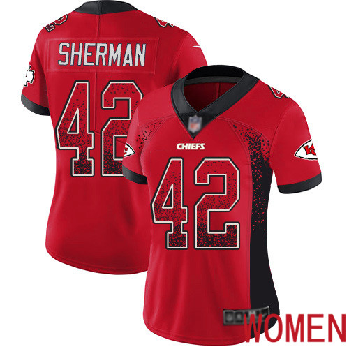 Women Kansas City Chiefs #42 Sherman Anthony Limited Red Rush Drift Fashion Nike NFL Jersey